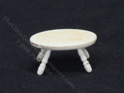 (image for) Miniature White Oval Stool for Dollhouses