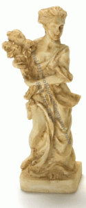 (image for) Miniature Tan Lady With Flower For Dollhouses