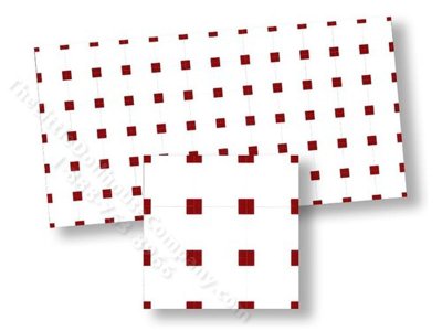 (image for) Dollhouse Scale Model Mosaic Floor Tiles, Red