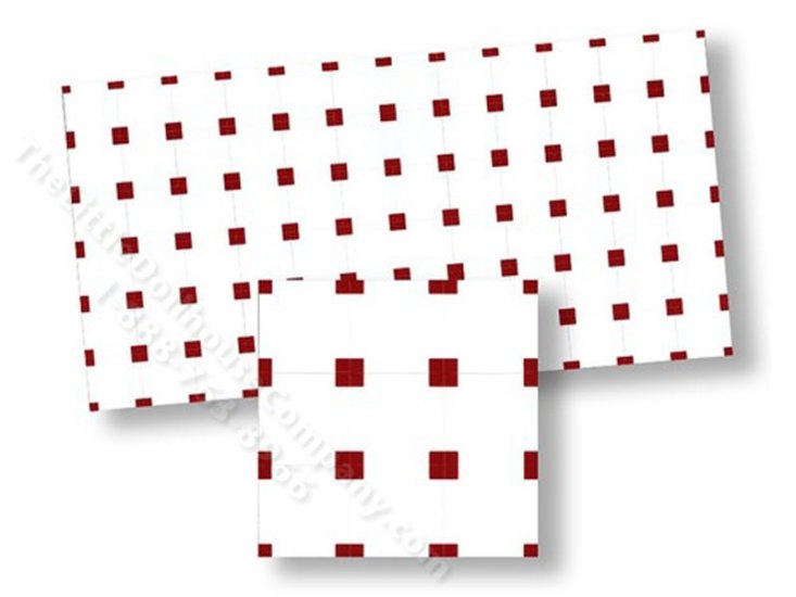 (image for) Dollhouse Scale Model Mosaic Floor Tiles, Red