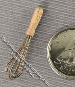 (image for) Miniature Whisk with Wooden Handle for Dollhouses