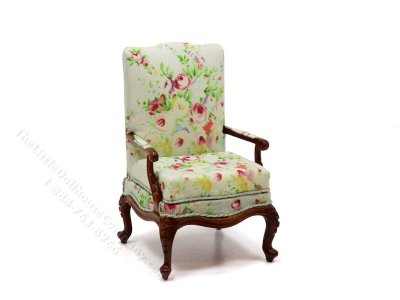 (image for) Miniature Accent Arm Chair for Dollhouses - Floral