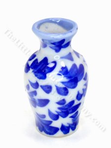 (image for) Miniature Blue and White Leaves Vase