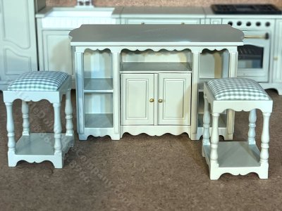 (image for) Miniature 3 Pc. Sage Green Kitchen Island Set