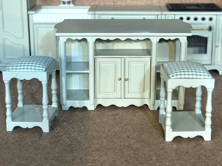 (image for) Miniature 3 Pc. Sage Green Kitchen Island Set