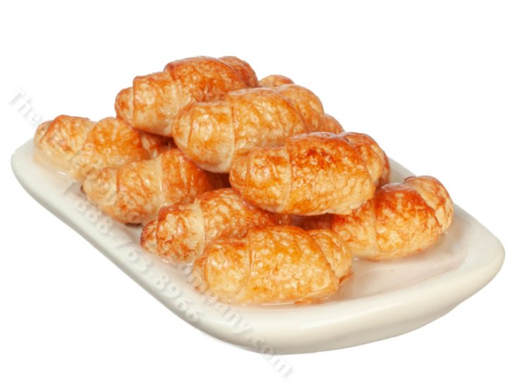 (image for) Miniature Plate of Croissants for Dollhouses
