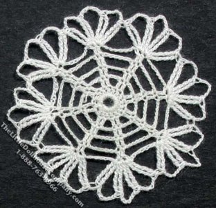 (image for) Miniature Handmade Lace Snowflake Shaped Doily for Dollhouses