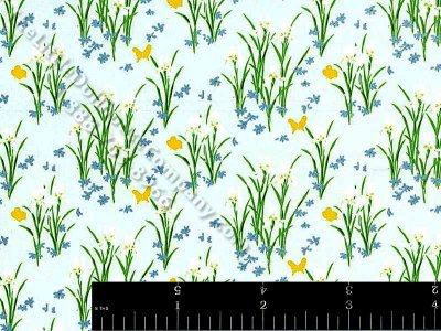 (image for) Blue Iris Pattern Wallpaper for Dollhouses