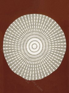 (image for) Miniature Round Grey Starburst Rug for Dollhouses
