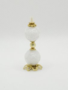 (image for) Miniature White Rose Hurricane Lamp