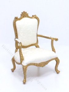 (image for) Miniature Gold Leaf Armchair for Dollhouses