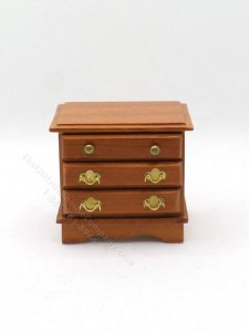 (image for) Miniature Three-Drawer Walnut Nightstand