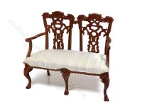 (image for) Miniature Ornate Chippendale Double Chair