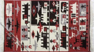 (image for) Dollhouse Scale Model Western Theme Rug