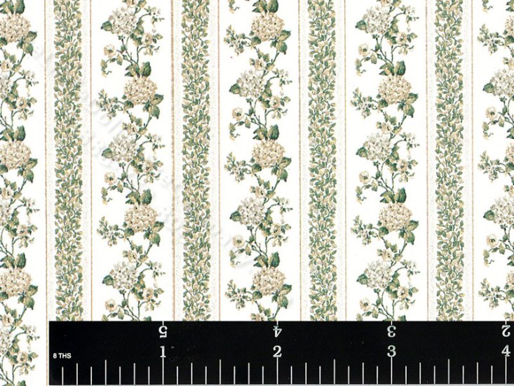 (image for) Kismet Stripe Pattern Miniature Wallpaper for Dollhouses - White