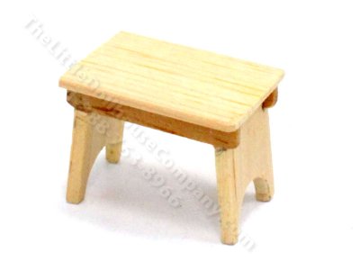 (image for) Miniature Unfinished Wooden Foot Stool for Dollhouses