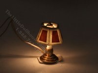 (image for) Miniature 1/2 Scale 12v Table Lamp for Dollhouses - Red