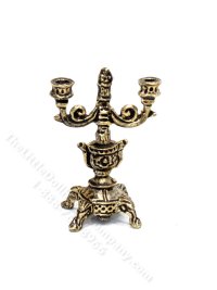 (image for) Miniature Antiqued Gold Candelabra for Dollhouses
