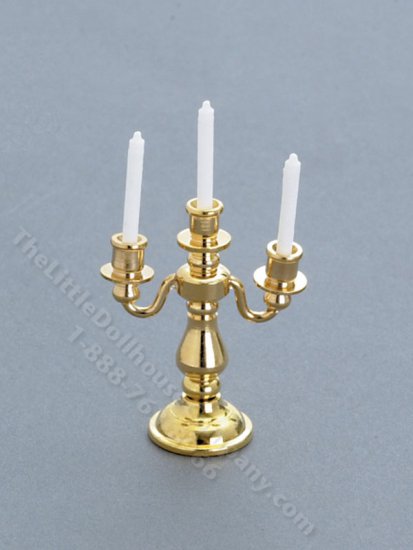 (image for) Miniature 3 Arm Candelabra for Dollhouses