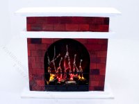 (image for) Dollhouse Scale Model Flickering Bricker Fireplace