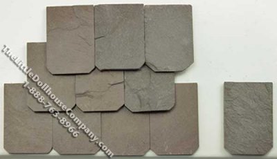 (image for) Dollhouse Scale Model Hand Split Brown Slate Shingles 100/pk