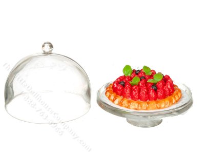 (image for) Miniature Strawberry Tart and Display for Dollhouses