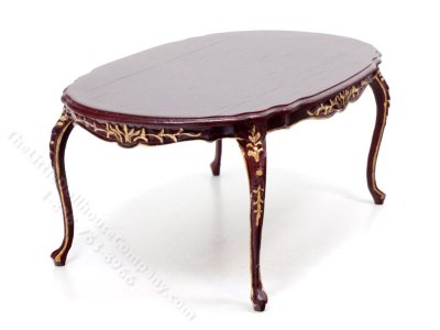 (image for) Miniature Mahogany Oval Dining Table for Dollhouses
