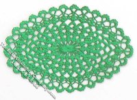 (image for) Miniature Green Laser Cut Oval Doily for Dollhouses