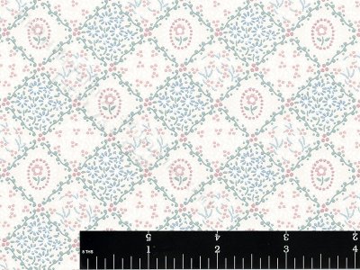 (image for) Floral Lattice Pattern Miniature Wallpaper for Dollhouses - Pink