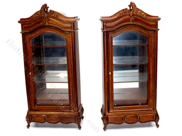 (image for) Miniature Pair of Mirrored Display Cabinet for Dollhouses