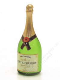 (image for) Miniature Glass Champagne Bottle with Gold Top by Jane Woodham