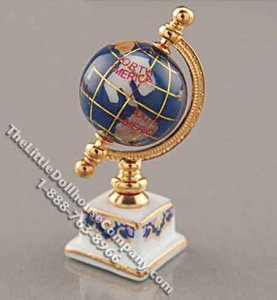 (image for) Miniature Globe with White Base for Dollhouses