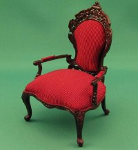 (image for) Dollhouse Miniature Armchair Mahogany