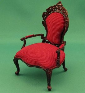 (image for) Dollhouse Miniature Armchair Mahogany