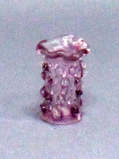 (image for) Miniature Beaded Purple Glass Vase for Dollhouses