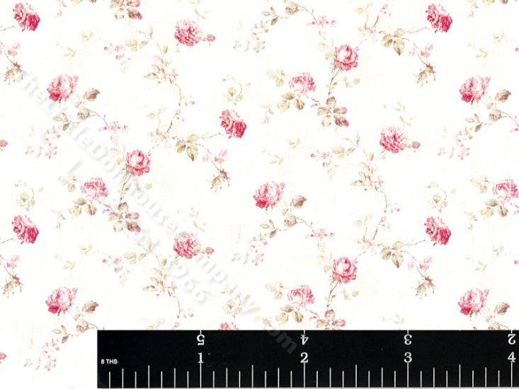 (image for) Rose Vine Pattern Miniature Wallpaper for Dollhouses