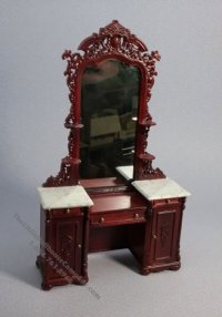 (image for) Miniature Mahogany Vanity For Dollhouses