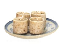 (image for) Miniature Stoneware Christmas Plate and 4 Cups Jane Graber
