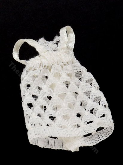 (image for) Miniature Girl's White Lace Dress for Dollhouses