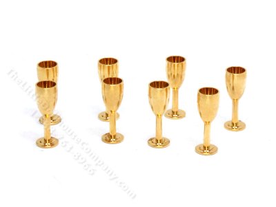 (image for) Miniature Set of 8 Metal Wine Glasses for Dollhouses