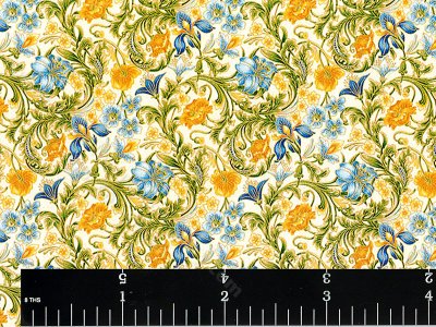(image for) Colourful Floral Pattern Miniature Wallpaper for Dollhouses