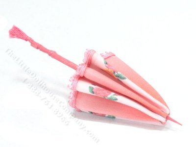 (image for) Miniature Parasol for Dollhouses - Pink Stripe