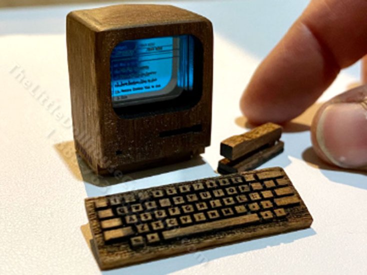 (image for) Miniature Desktop Computer Set for Dollhouses