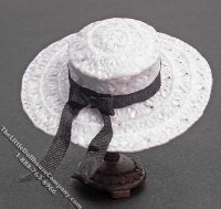 (image for) Ladies White Hat w/Black Ribbon by Judith Blondell