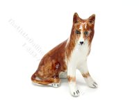 (image for) Miniature Porcelain Rough Collie Lassie Dog Figurine for Dollhouses