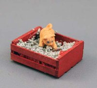 (image for) Dollhouse Scale Model Litter Box and Kitten