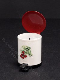 (image for) Dollhouse Miniature Garbage Can with Lid and Decal