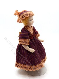 (image for) Miniature Vintage Victorian Girl in Pinstripe Dress