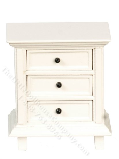(image for) Miniature Country Nightstand for Dollhouses - White