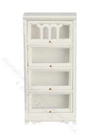 (image for) Miniature White Barrister Bookshelf for Dollhouses